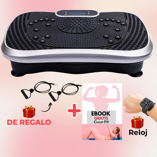 Plataforma Vibratoria de Entrenamiento con Accesorios y Guía de Ejercicios GRATIS